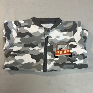 Tuffy Camouflage Baby Onesie/sleeper with embroidered car